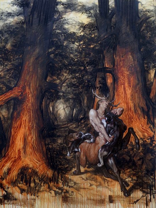 Cernunnos-hunted-by-dogs-in-the-old-Celtic-forests-200-by-150-cm-Olieverf-acryl-houtskool-op-doek-17000-1560509034.jpg